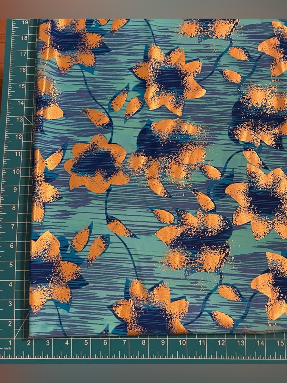 Blue Floral Decorative Fabric Panel - Home Accents
